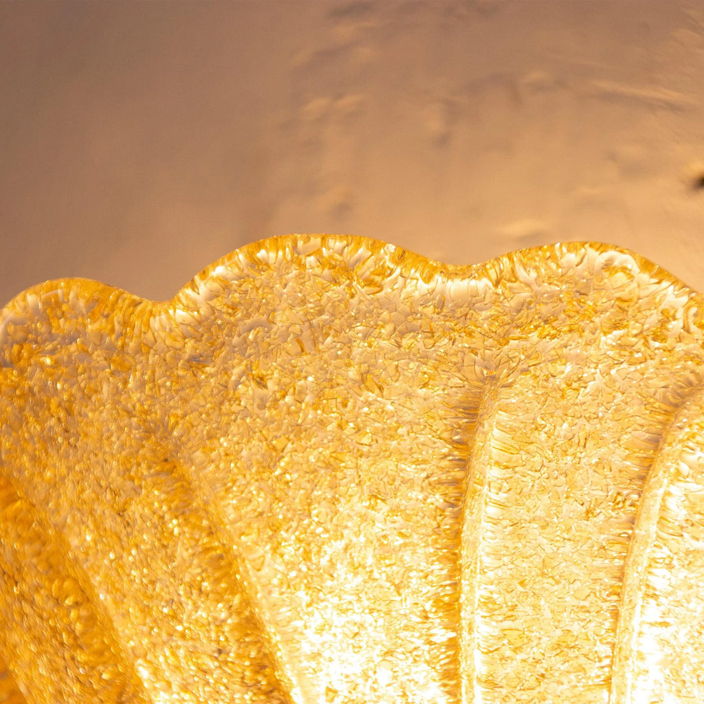Pair of Elegant Amber Murano glass wall sconce hand with grit - SoloCoseBelle