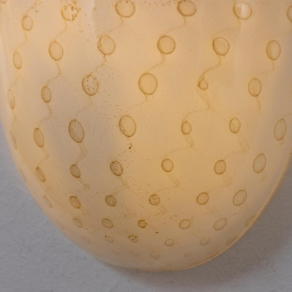 Set of 2 White Murano glass wall sconces with artistic gold decoration - SoloCoseBelle