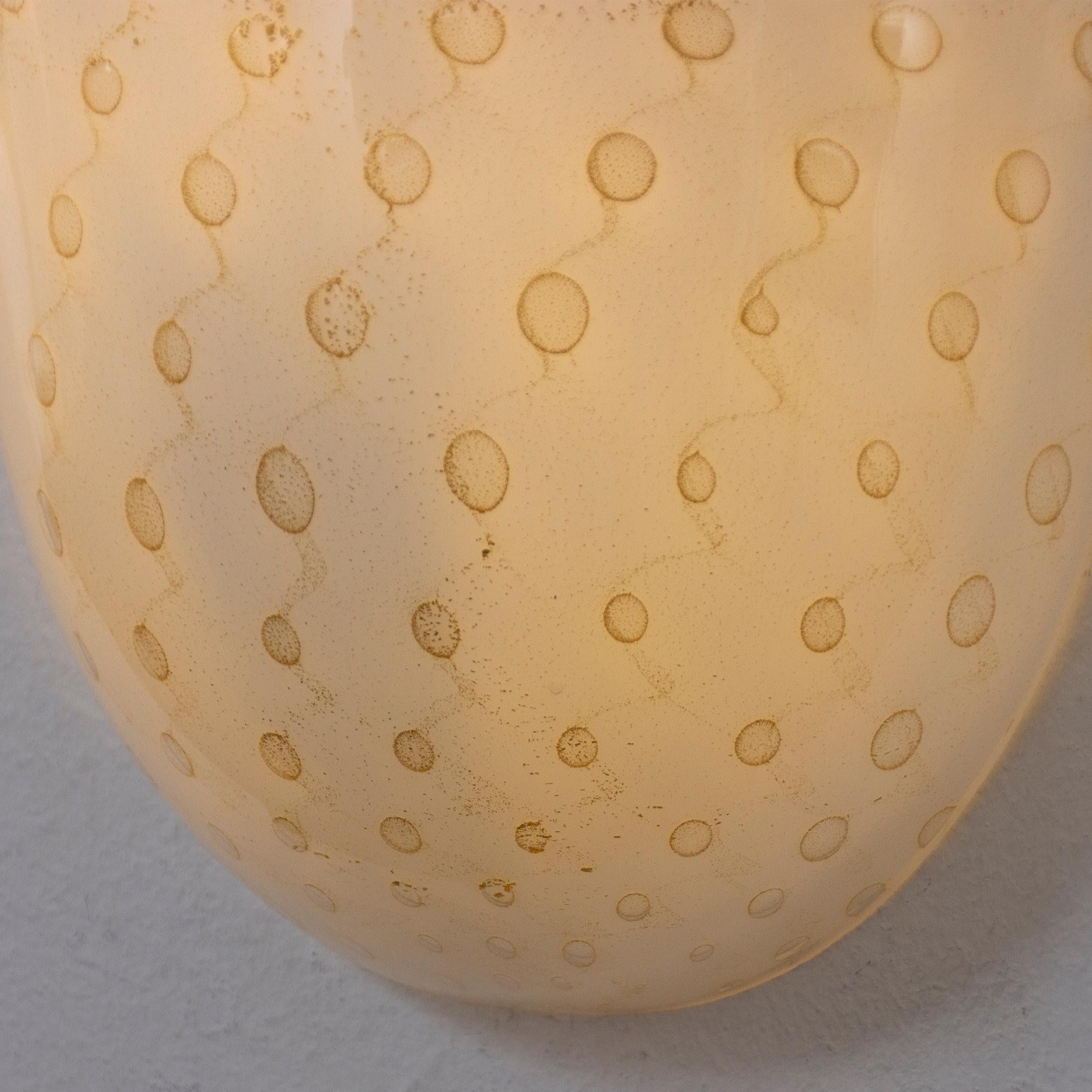 Set of 2 White Murano glass wall sconces with artistic gold decoration - SoloCoseBelle