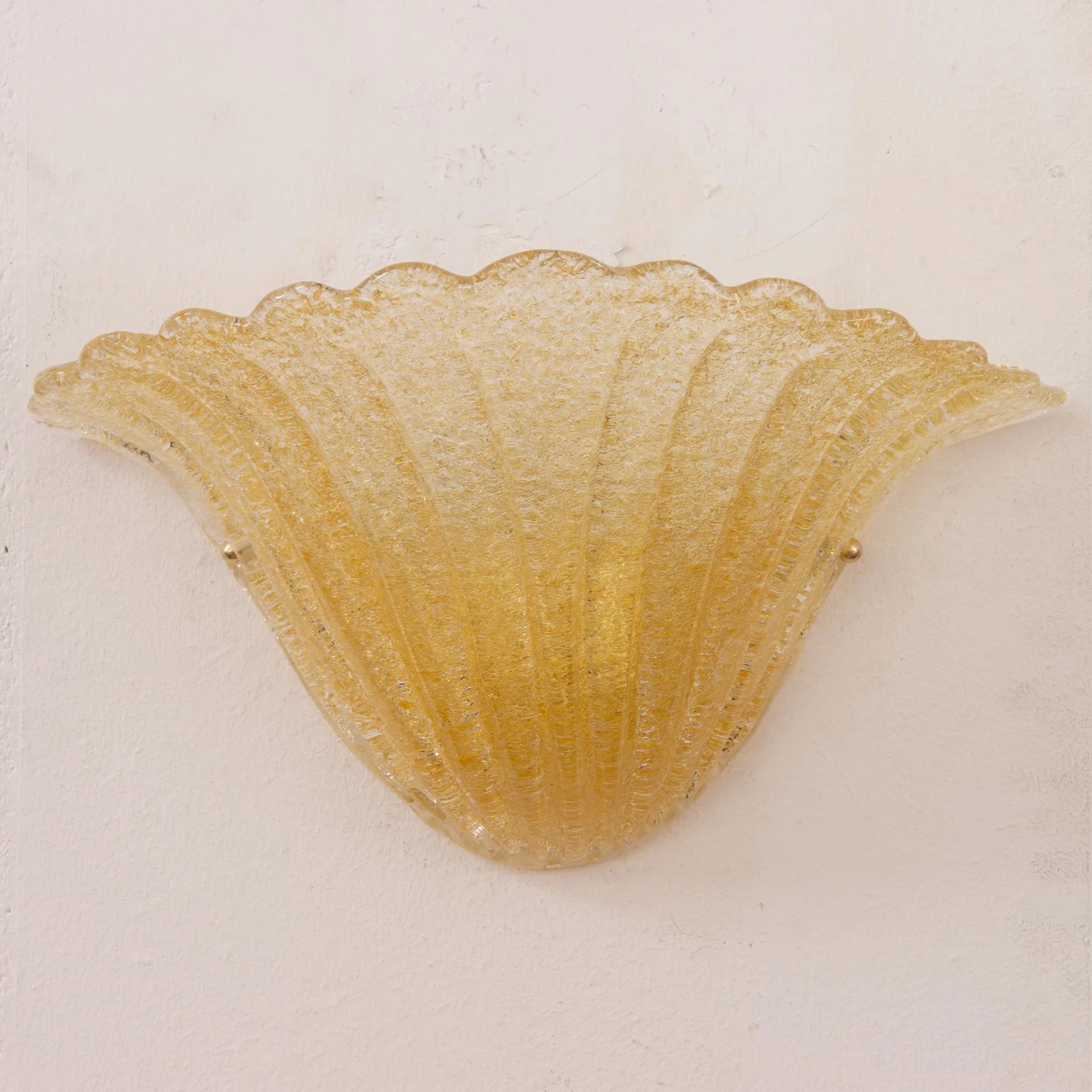 Pair of Elegant Amber Murano glass wall sconce hand with grit - SoloCoseBelle