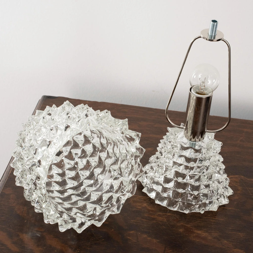 Pair of Rostrato Murano Glass Table Lamps, Made in Italy - SoloCoseBelle
