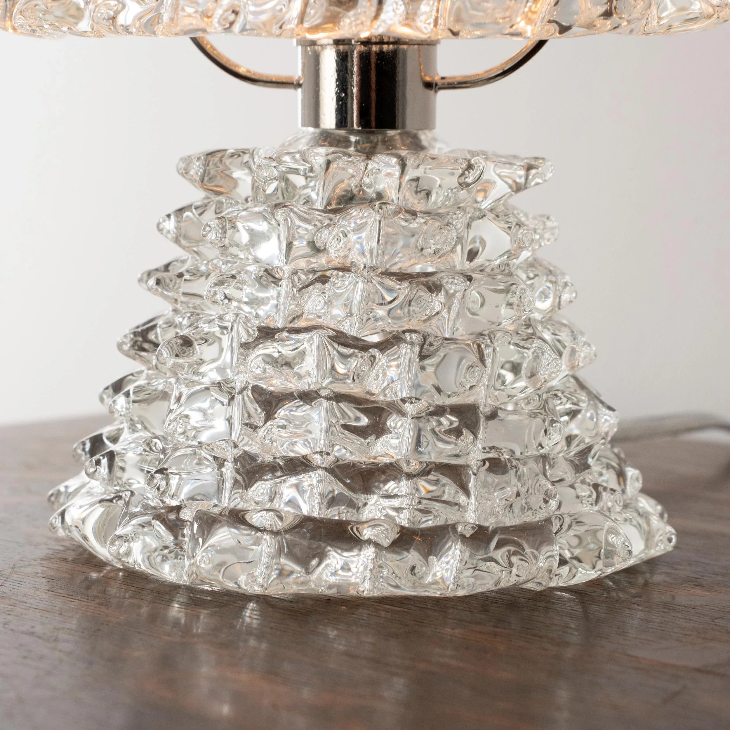 Pair of Rostrato Murano Glass Table Lamps, Made in Italy - SoloCoseBelle
