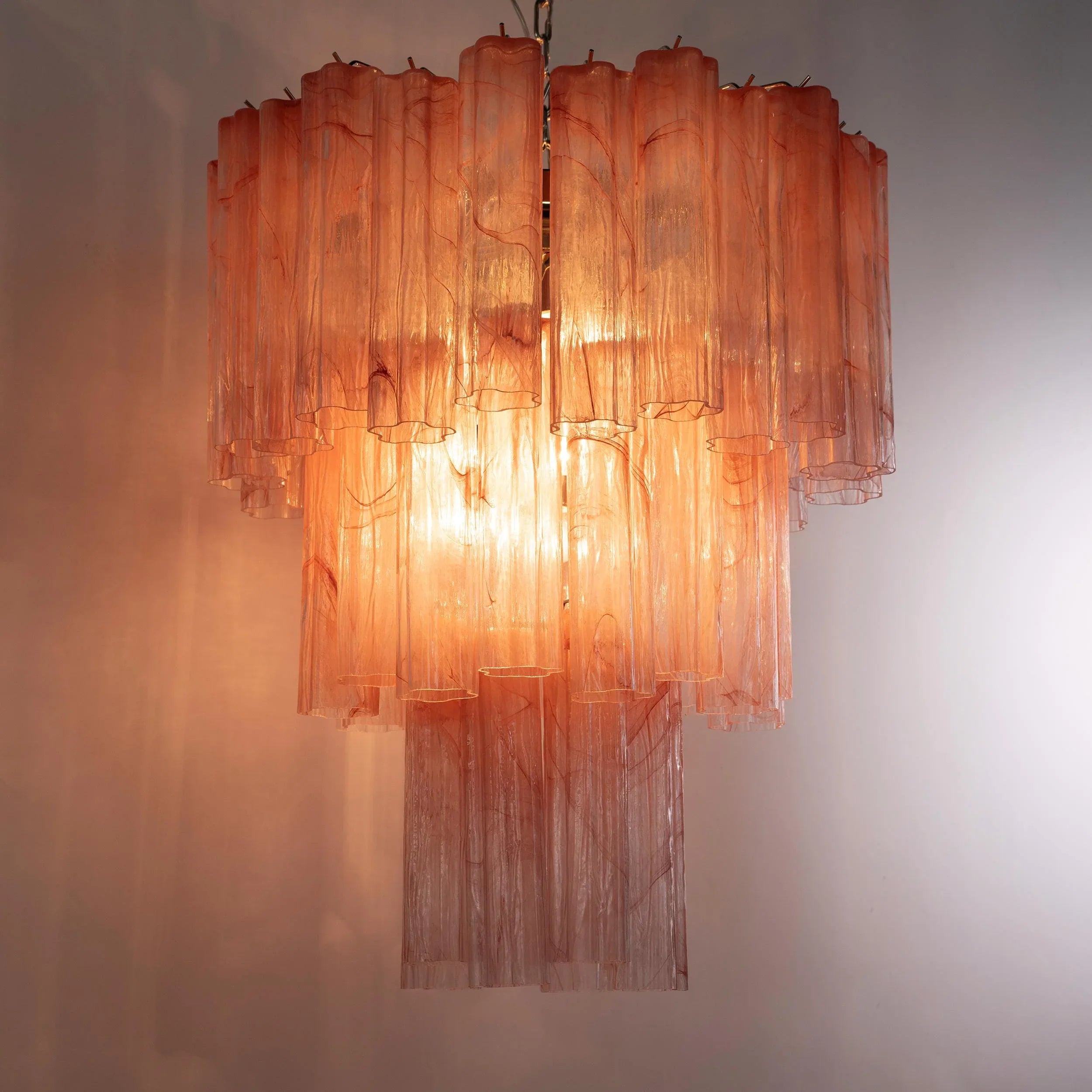 Pendant lamp Tronchi in alabaster pink Murano glass, Made in Italy - SoloCoseBelle