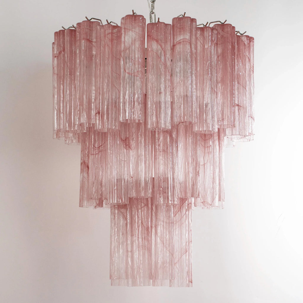 Pendant lamp Tronchi in alabaster pink Murano glass, Made in Italy - SoloCoseBelle