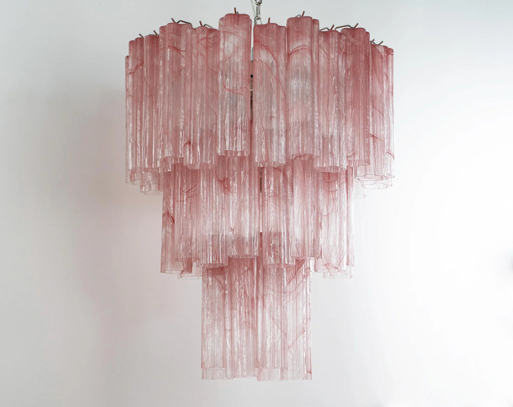 Pendant lamp Tronchi in alabaster pink Murano glass, Made in Italy - SoloCoseBelle