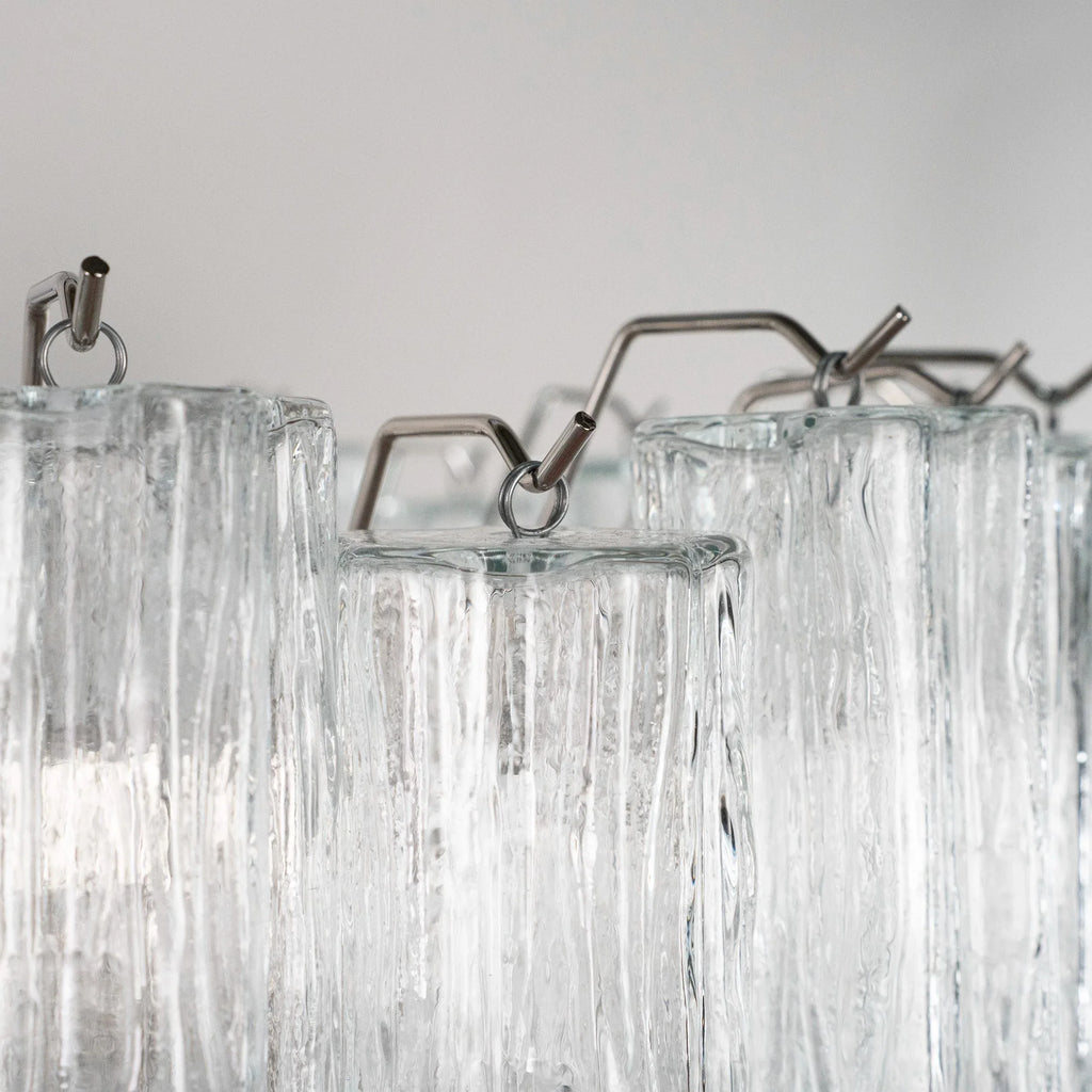 Suspension lamp Made in Italy Tronchi in clear Murano glass Ø65 cm - SoloCoseBelle