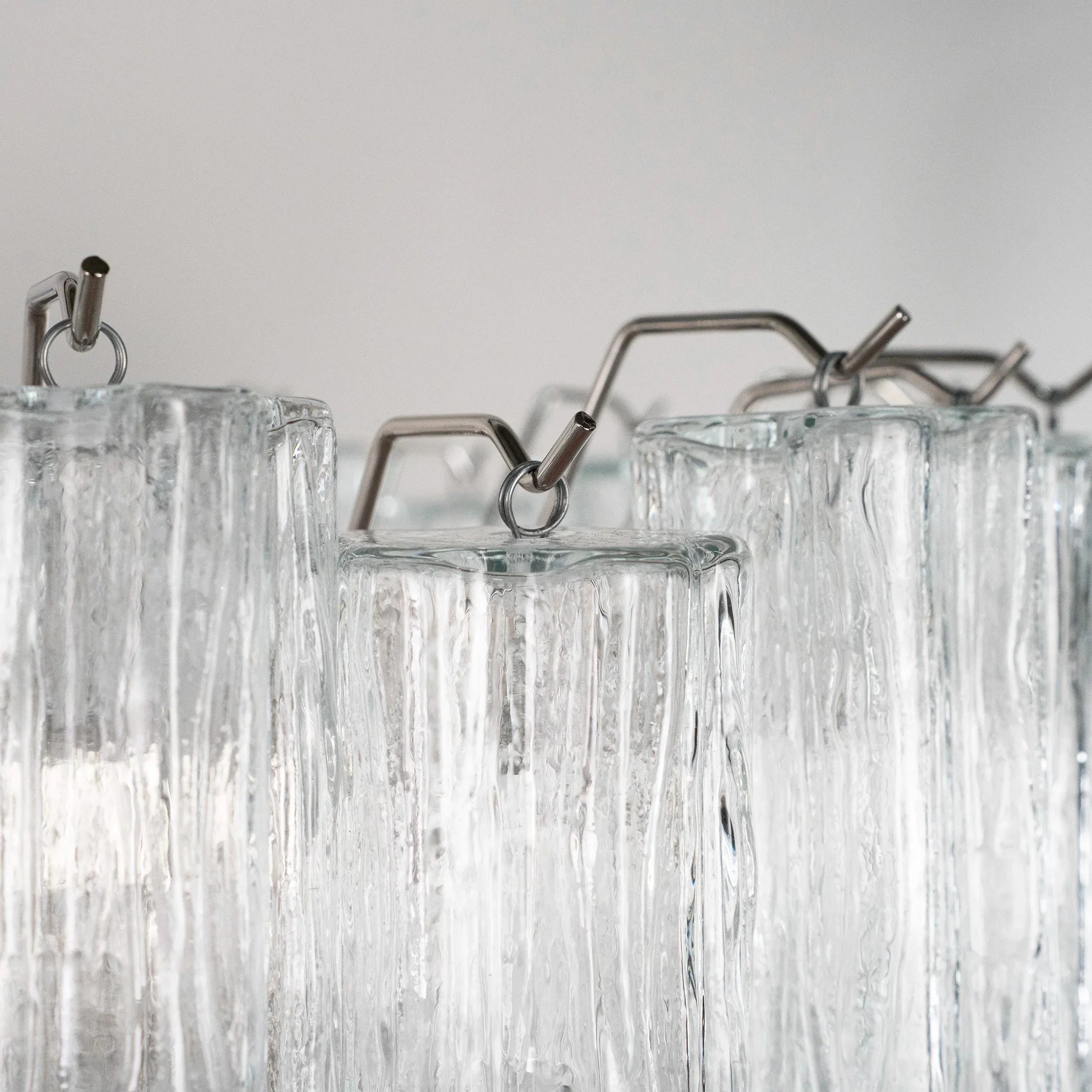 Suspension lamp Made in Italy Tronchi in clear Murano glass Ø65 cm - SoloCoseBelle