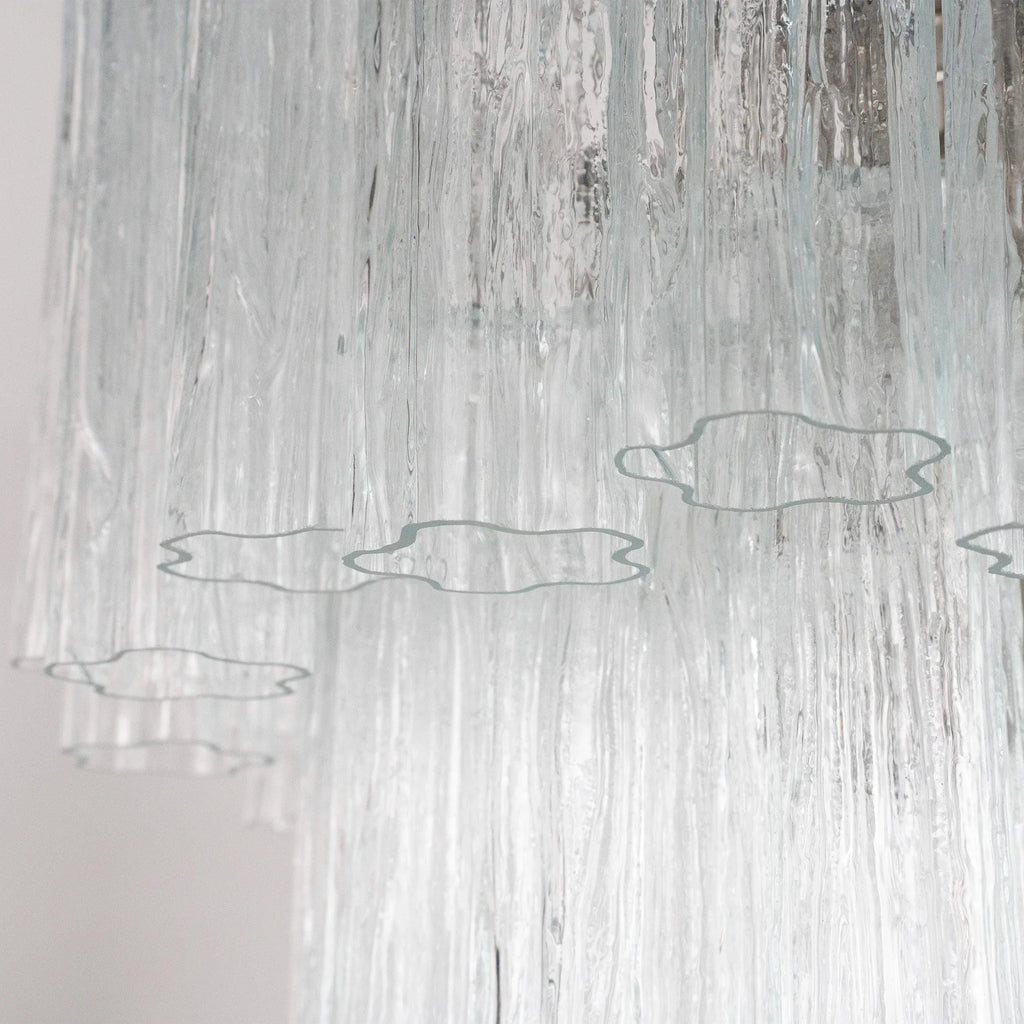 Suspension lamp Made in Italy Tronchi in clear Murano glass Ø65 cm - SoloCoseBelle
