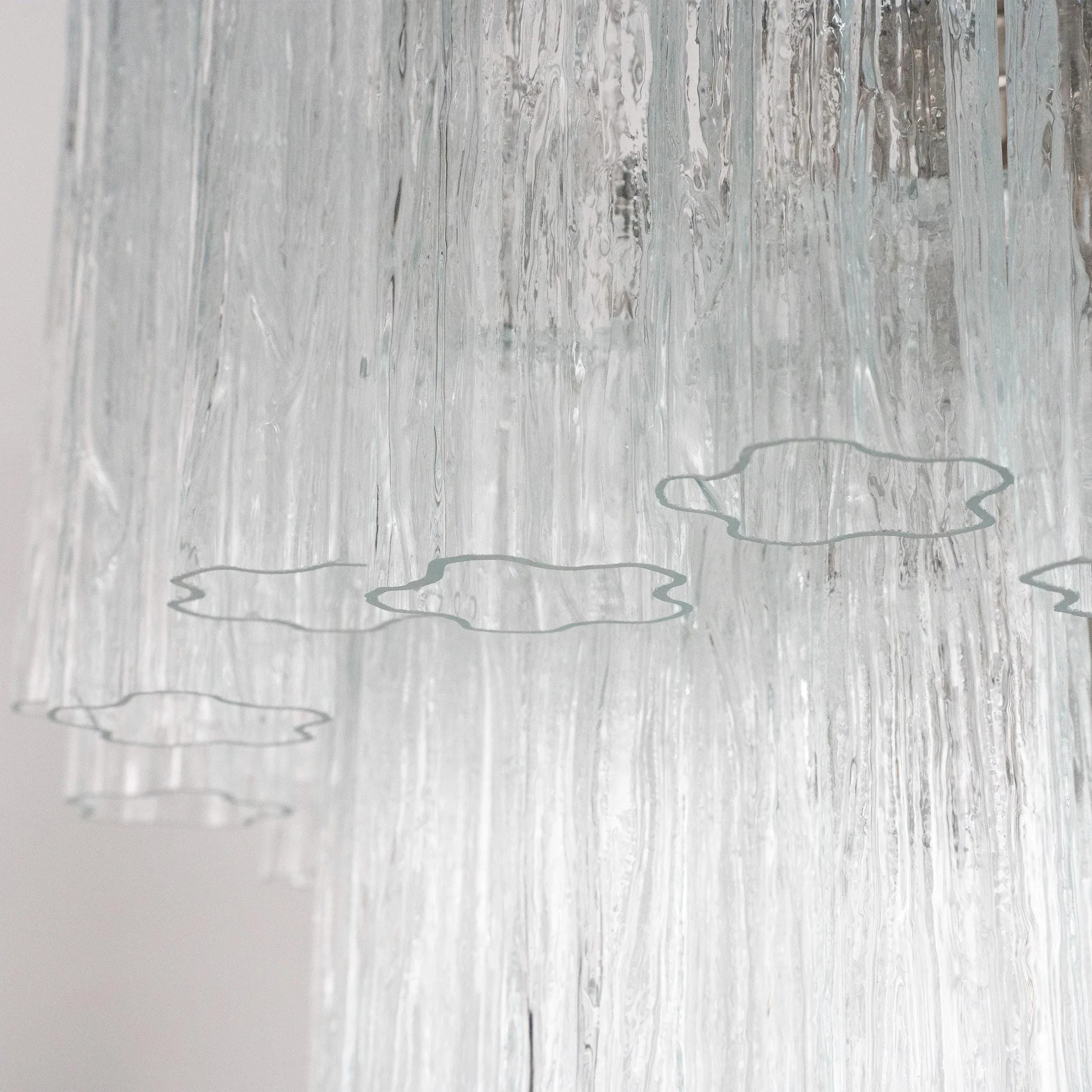 Suspension lamp Made in Italy Tronchi in clear Murano glass Ø65 cm - SoloCoseBelle