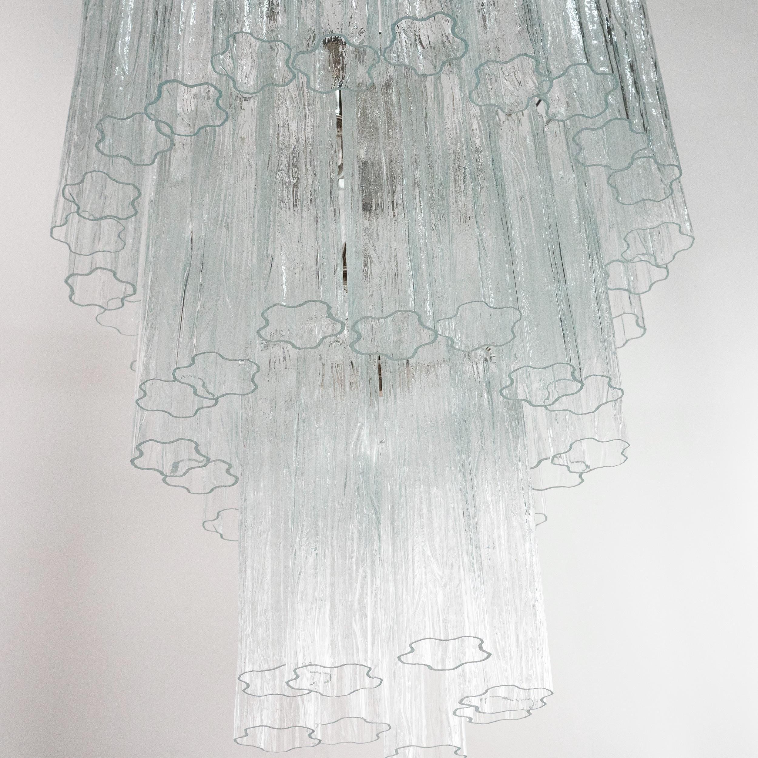 Suspension lamp Made in Italy Tronchi in clear Murano glass Ø65 cm - SoloCoseBelle