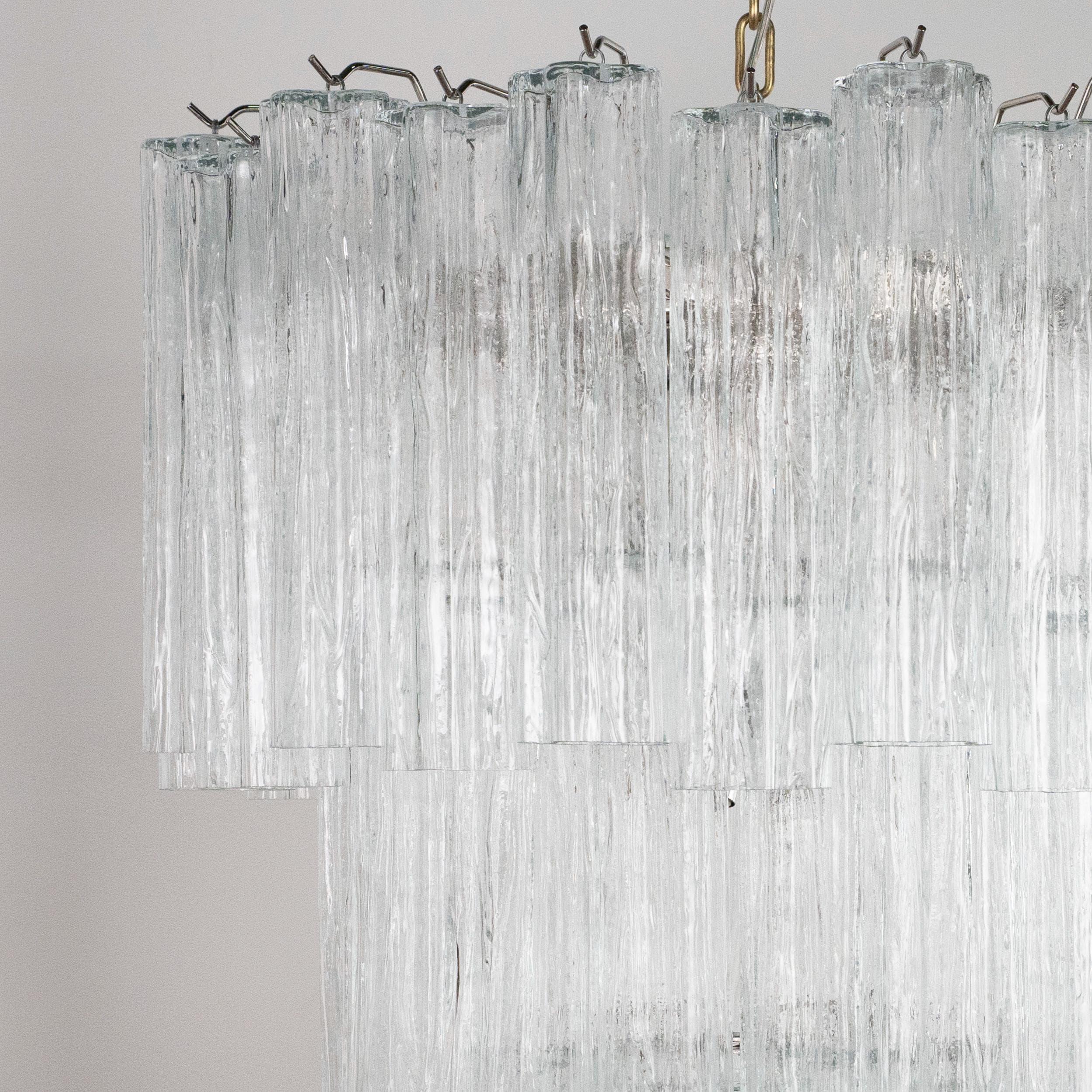 Suspension lamp Made in Italy Tronchi in clear Murano glass Ø65 cm - SoloCoseBelle
