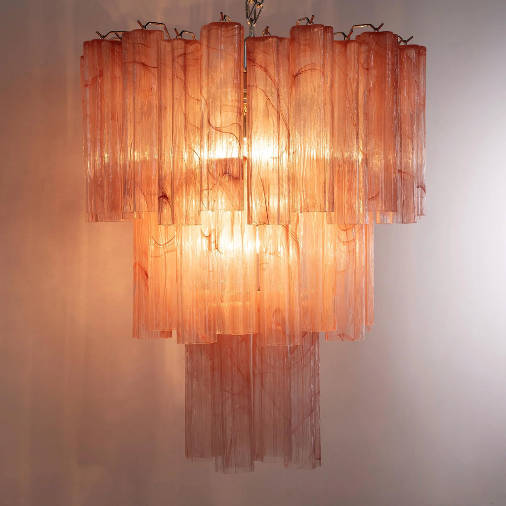 Pendant lamp Tronchi in alabaster pink Murano glass, Made in Italy - SoloCoseBelle