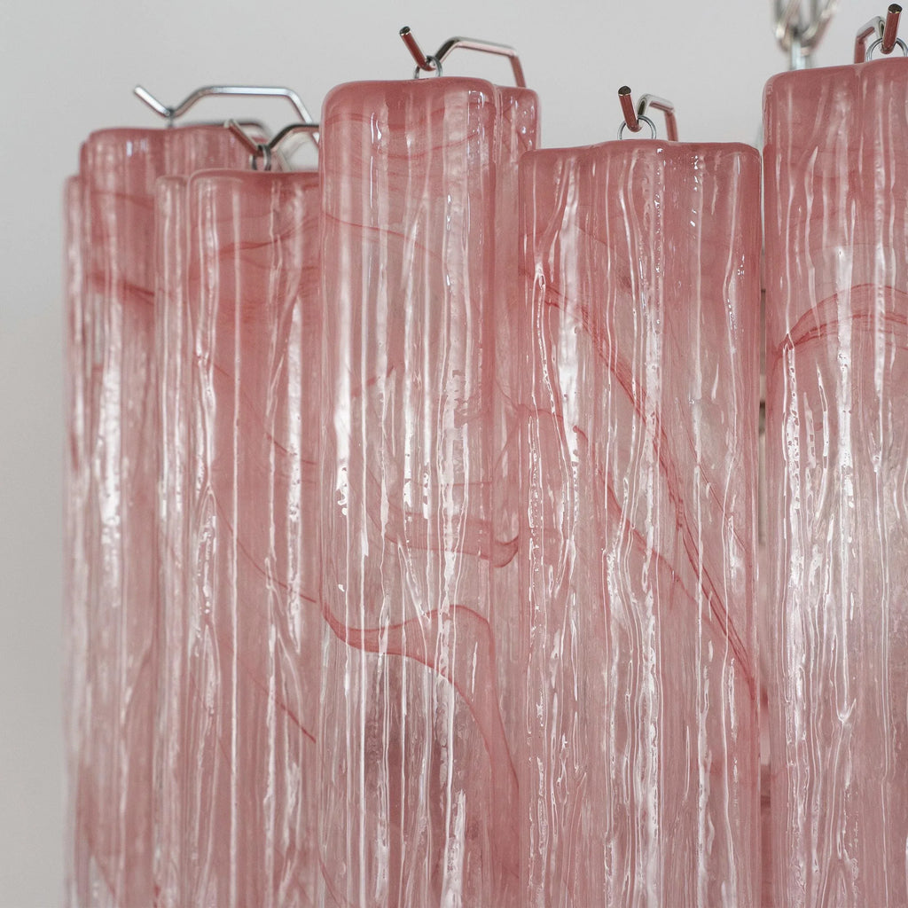 Pendant lamp Tronchi in alabaster pink Murano glass, Made in Italy - SoloCoseBelle