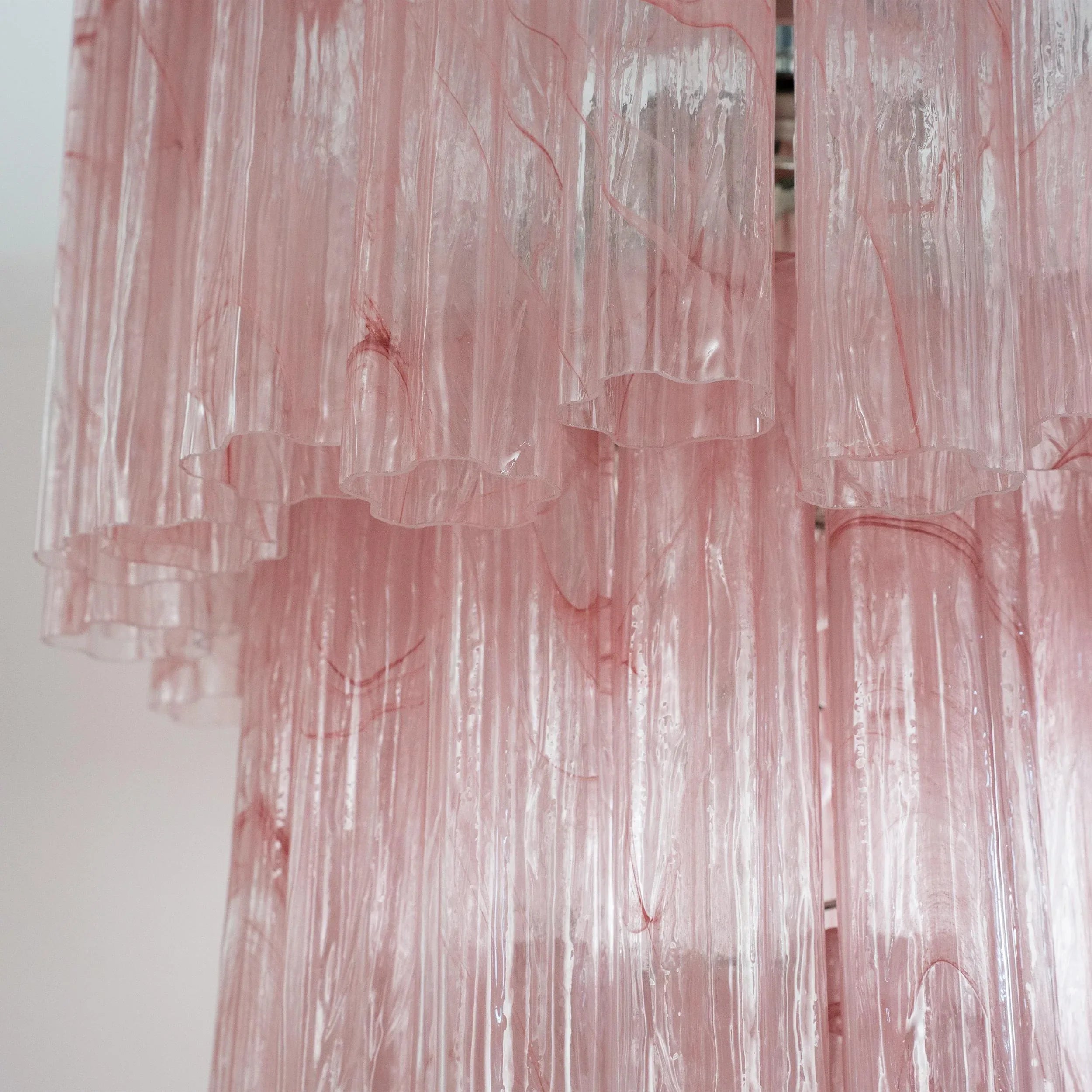 Pendant lamp Tronchi in alabaster pink Murano glass, Made in Italy - SoloCoseBelle