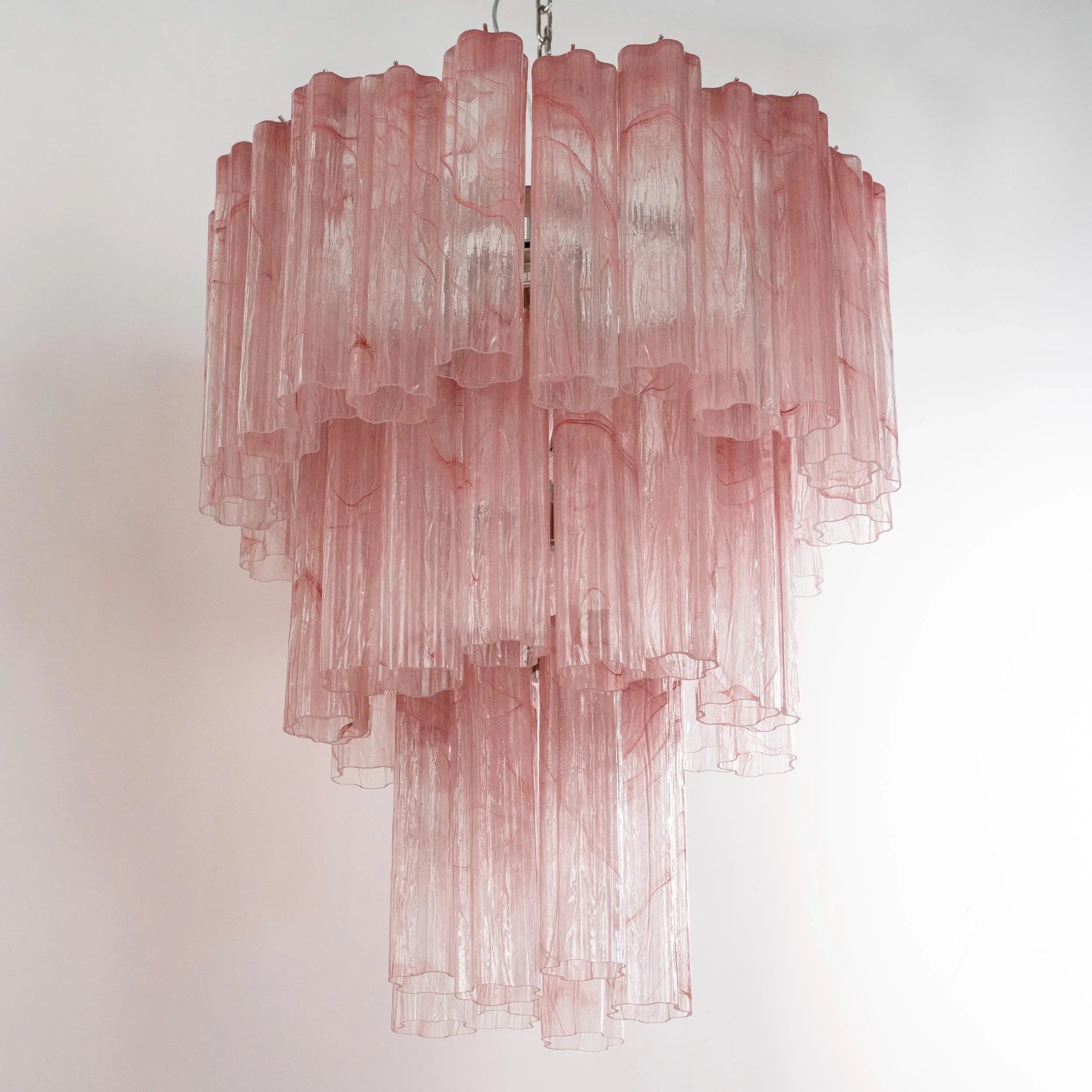Pendant lamp Tronchi in alabaster pink Murano glass, Made in Italy - SoloCoseBelle