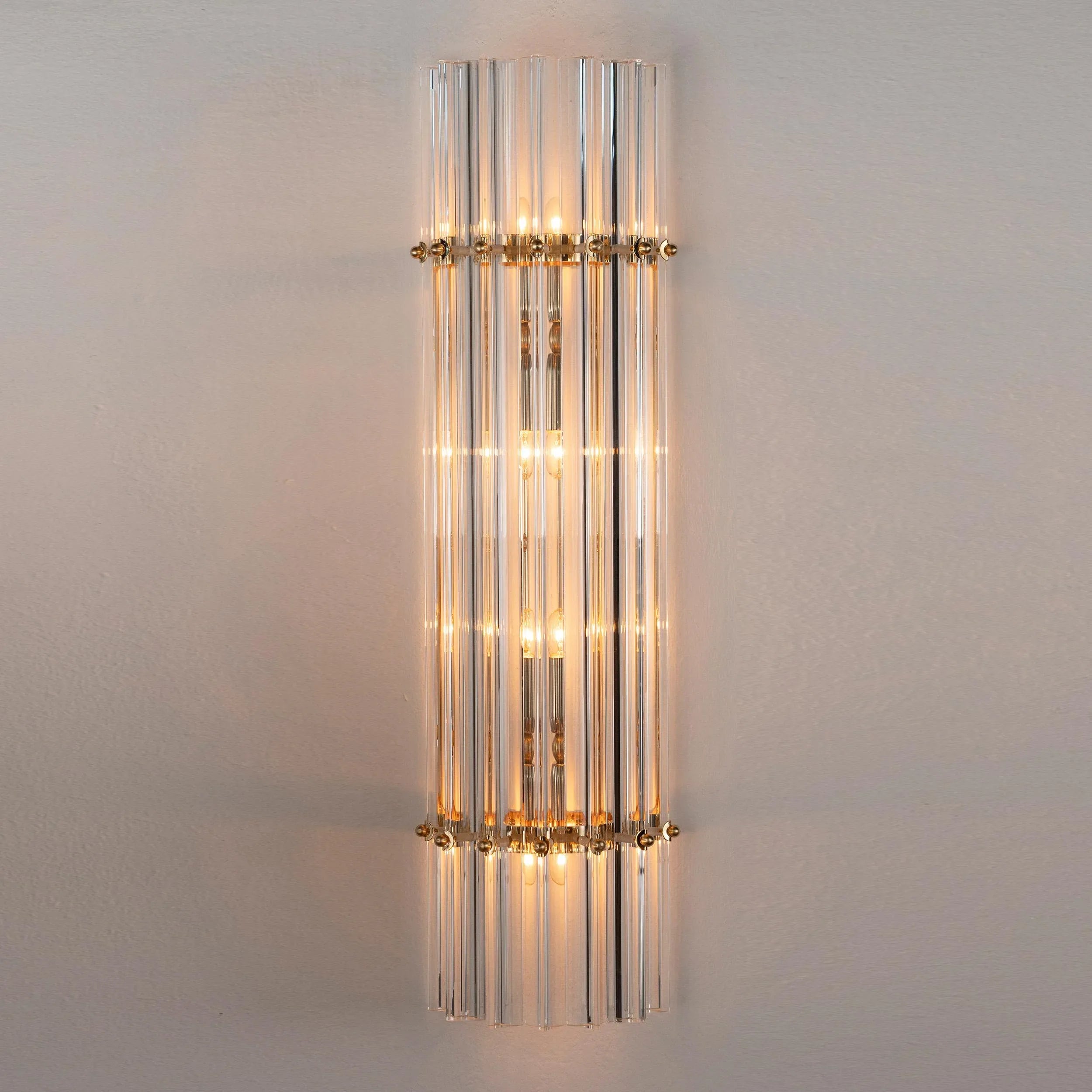 Pair of Wall sconce with triedri Murano Clear color Made in Italy - SoloCoseBelle
