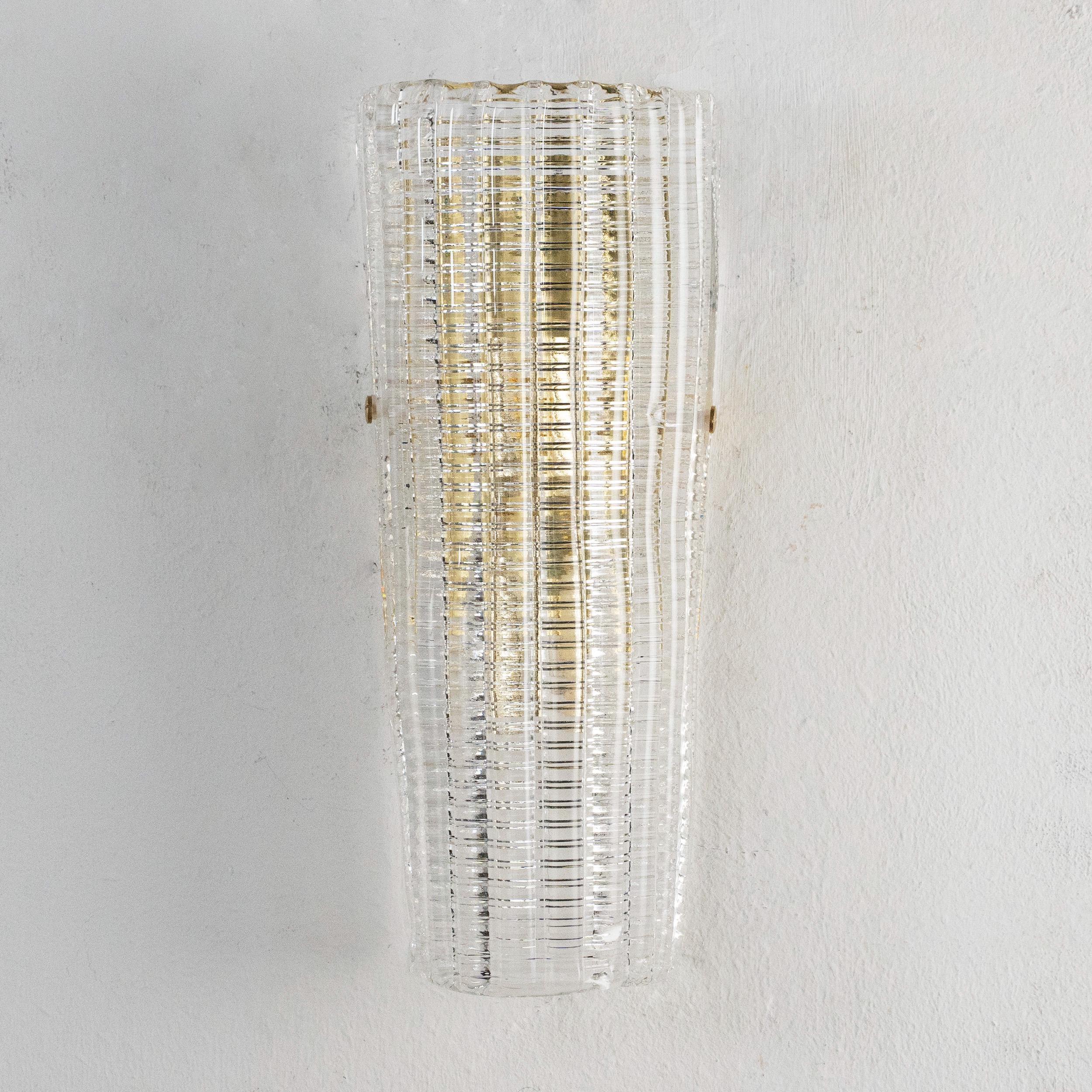 Clear Murano Glass Wall Sconce, Vintage Style, Handmade in Italy - SoloCoseBelle