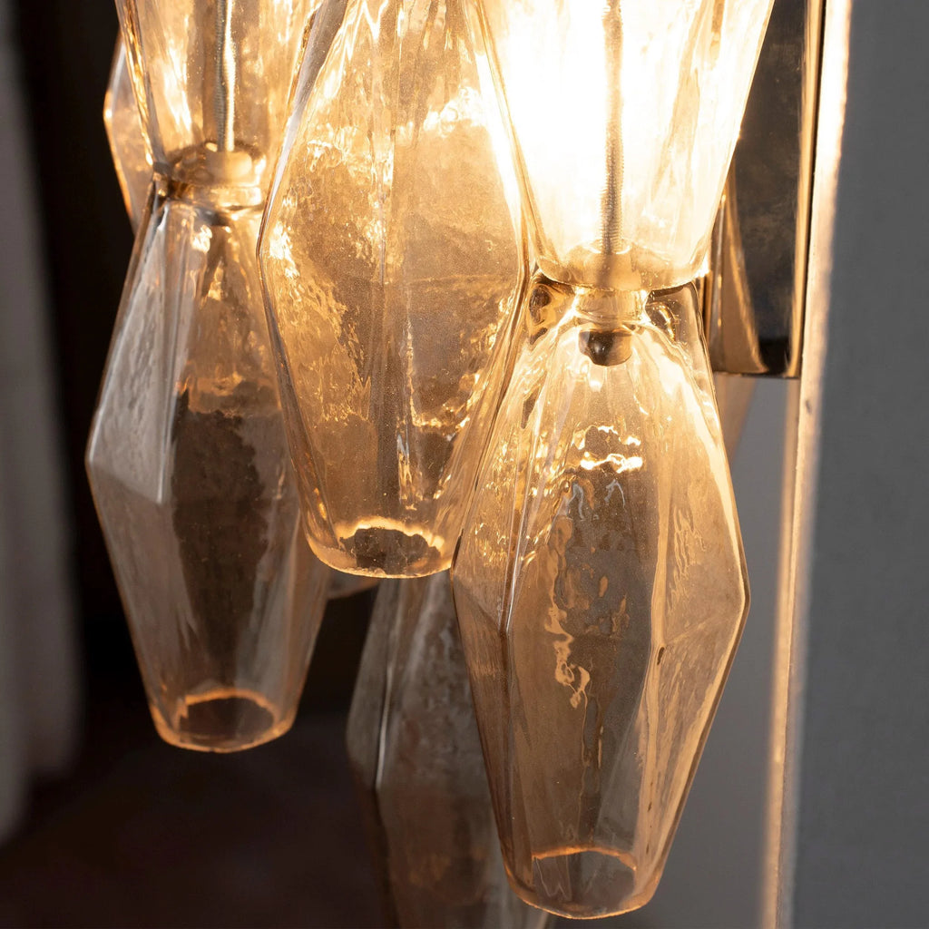 Vintage Murano Glass Wall Sconce: Smoky Poliedri - SoloCoseBelle