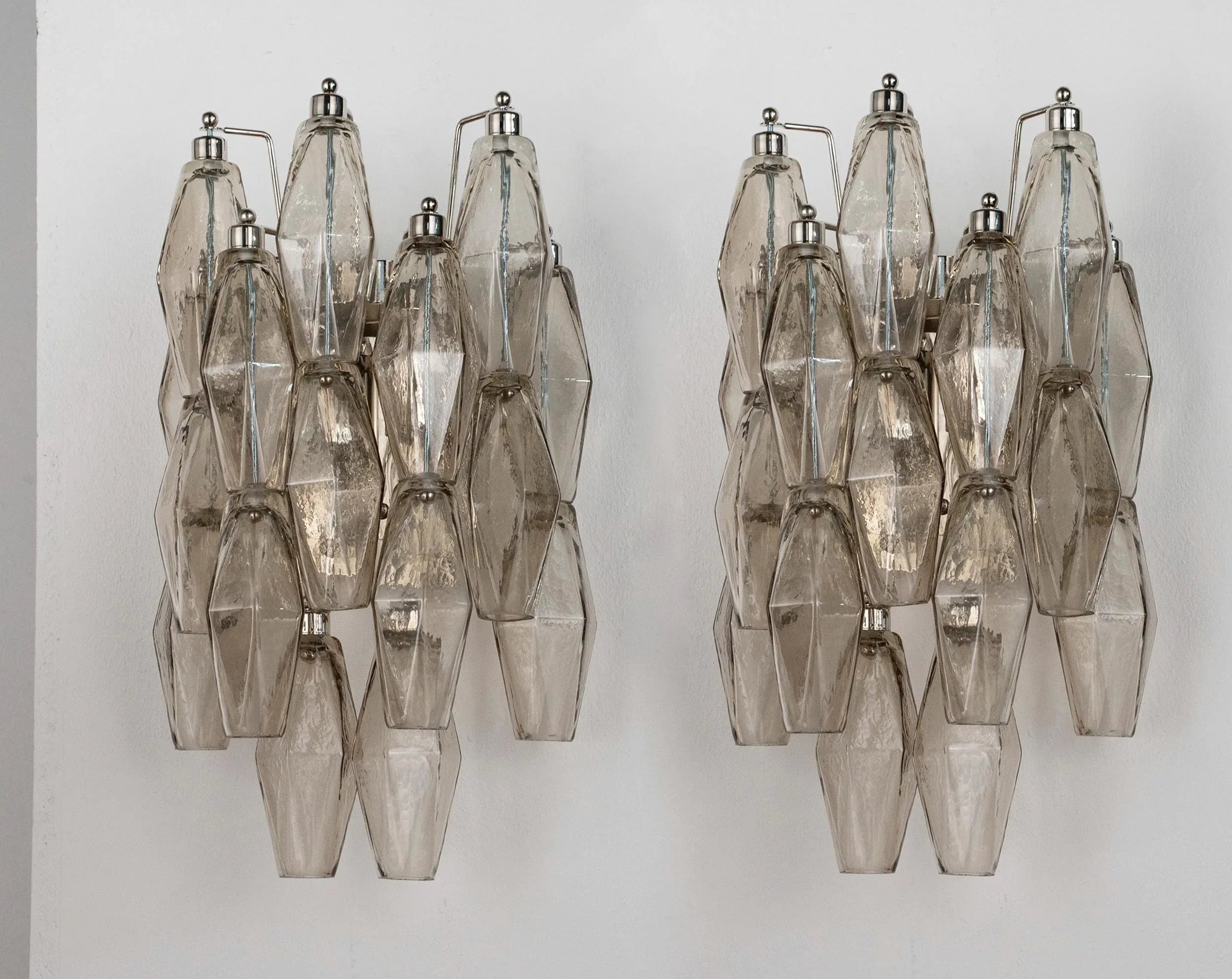 Vintage Murano Glass Wall Sconce: Smoky Poliedri - SoloCoseBelle