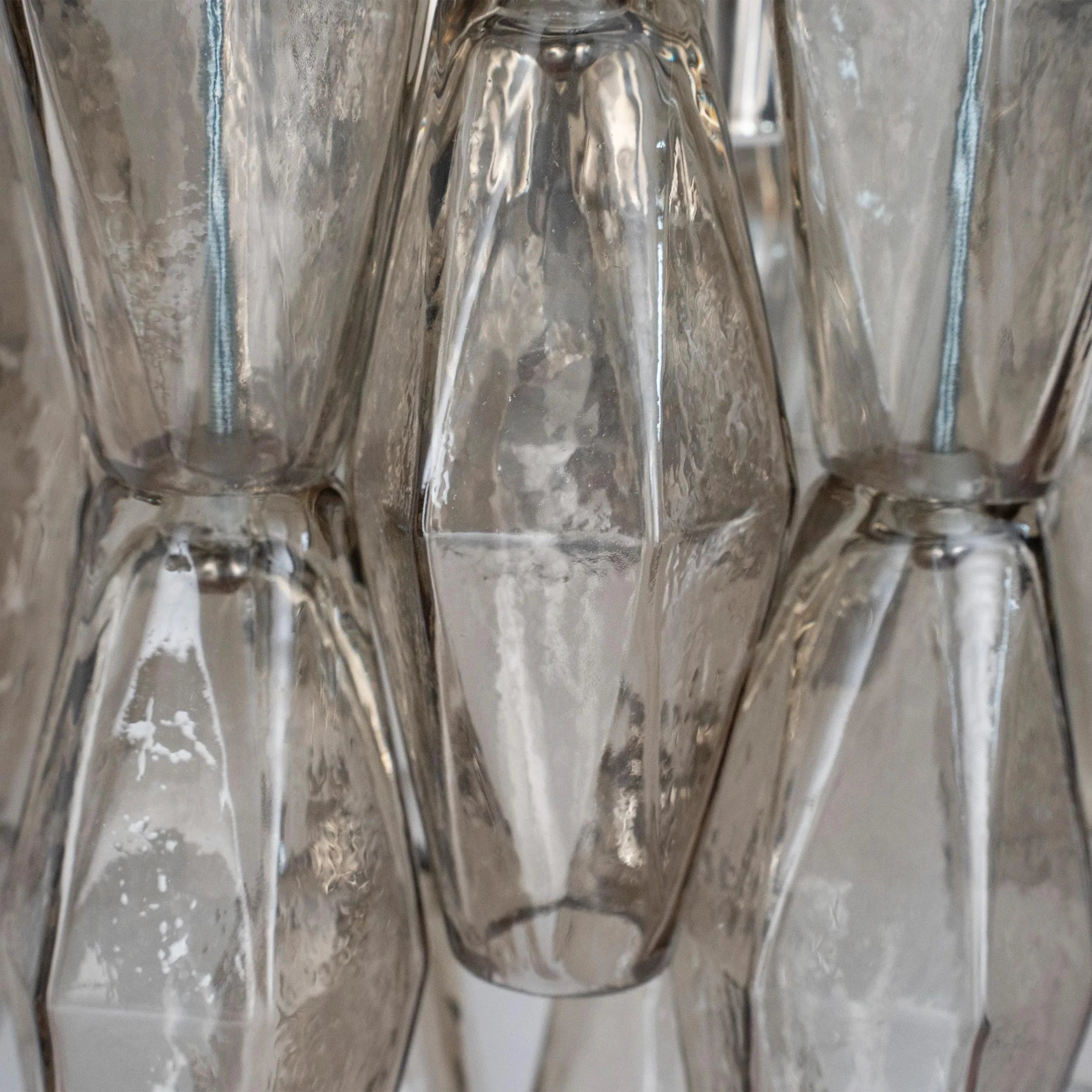 Vintage Murano Glass Wall Sconce: Smoky Poliedri - SoloCoseBelle