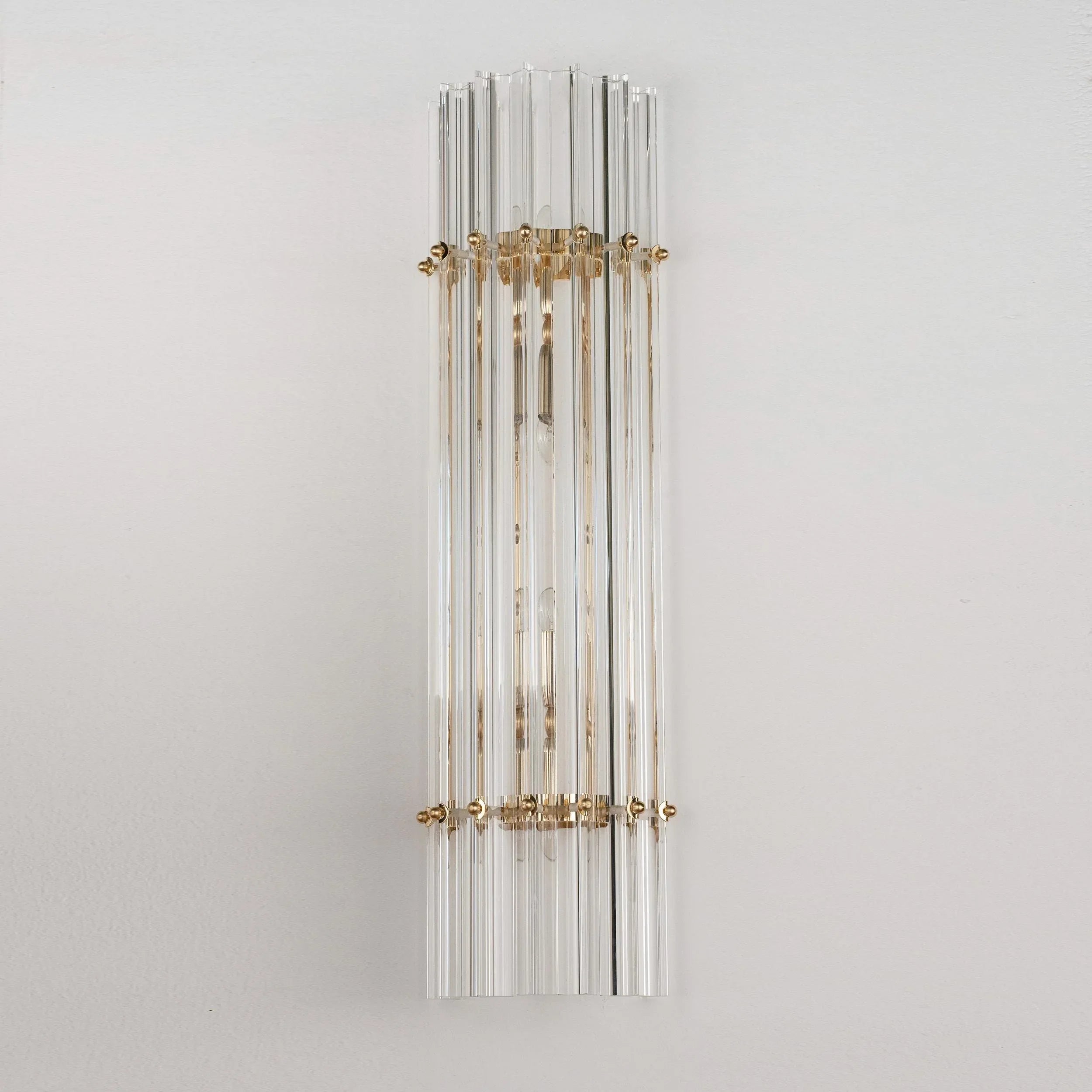 Pair of Wall sconce with triedri Murano Clear color Made in Italy - SoloCoseBelle