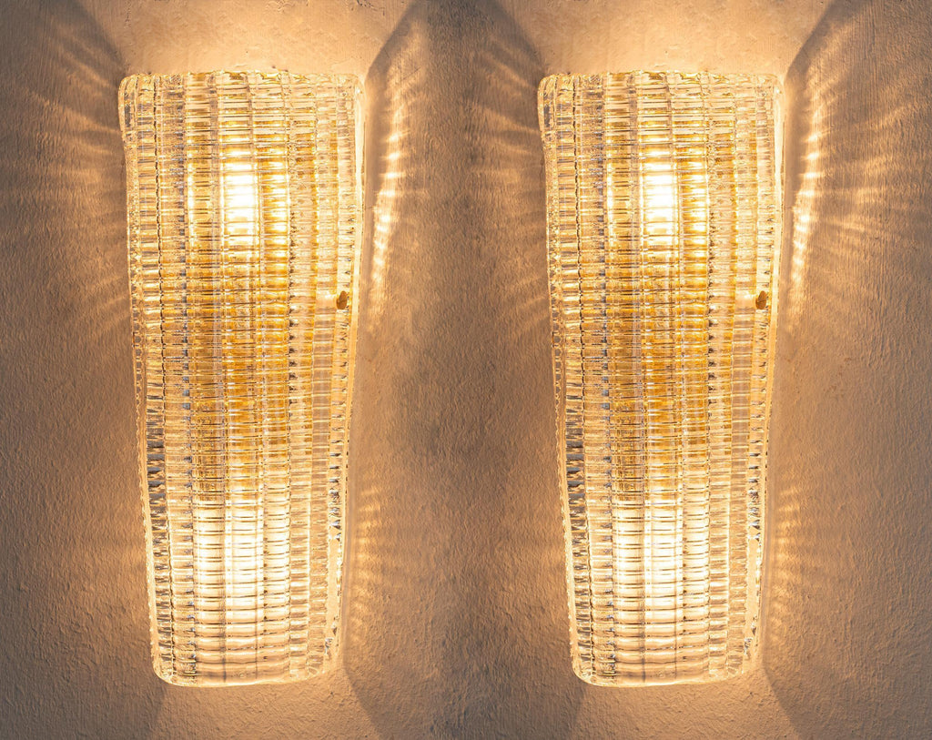 Clear Murano Glass Wall Sconce, Vintage Style, Handmade in Italy - SoloCoseBelle