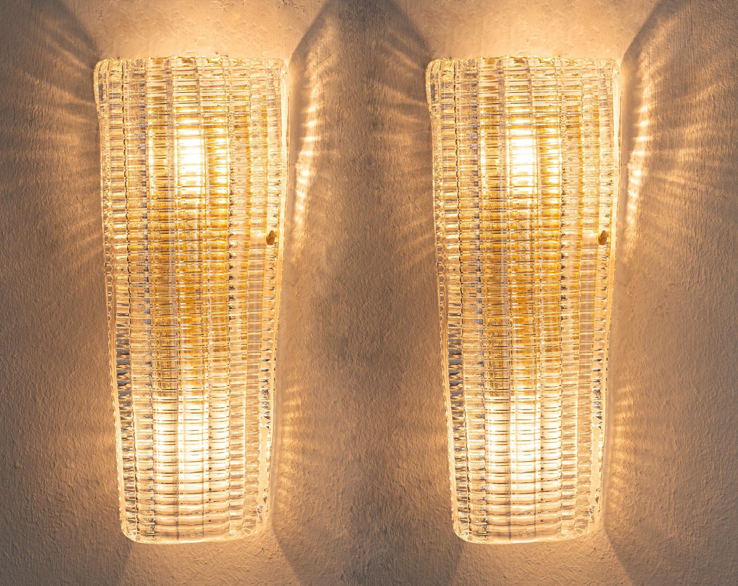 Clear Murano Glass Wall Sconce, Vintage Style, Handmade in Italy - SoloCoseBelle