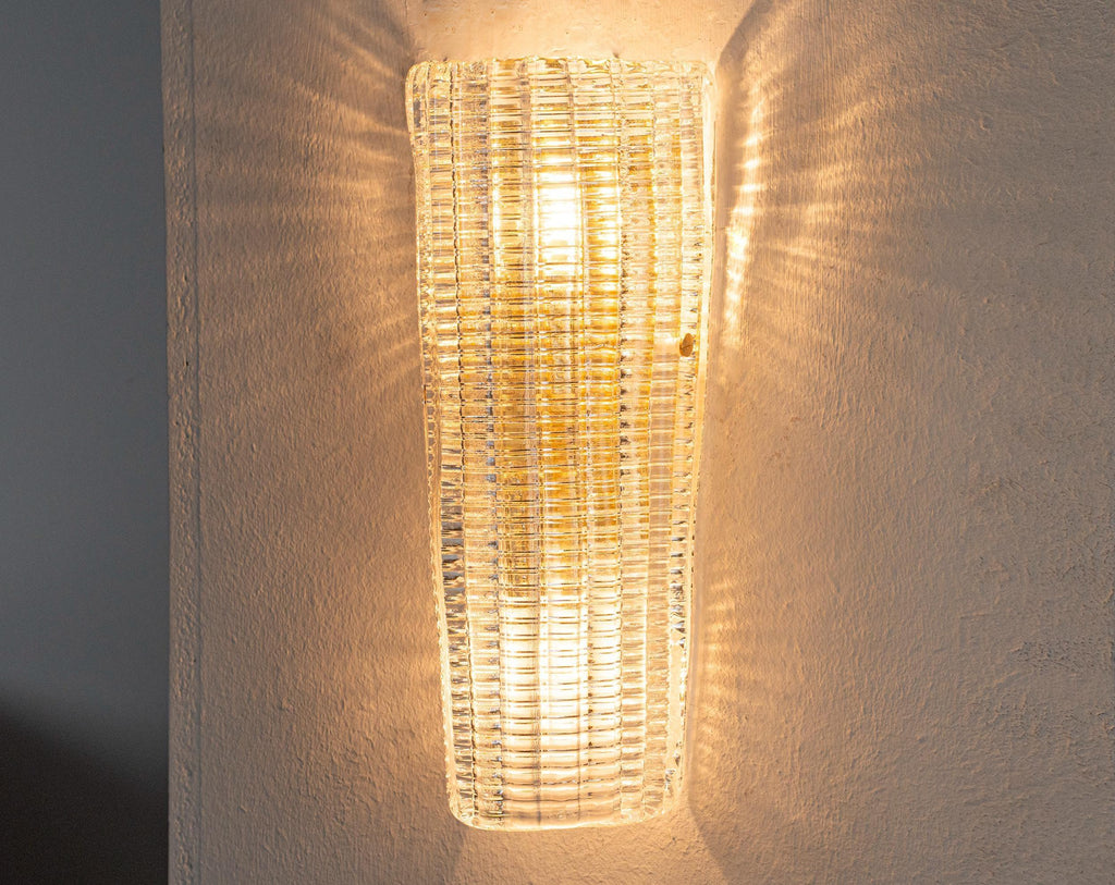 Clear Murano Glass Wall Sconce, Vintage Style, Handmade in Italy - SoloCoseBelle