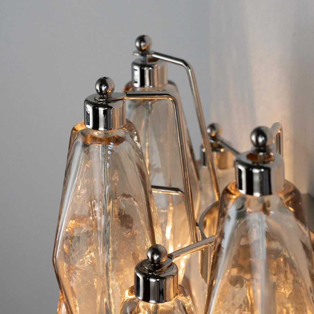 Vintage Murano Glass Wall Sconce: Smoky Poliedri - SoloCoseBelle