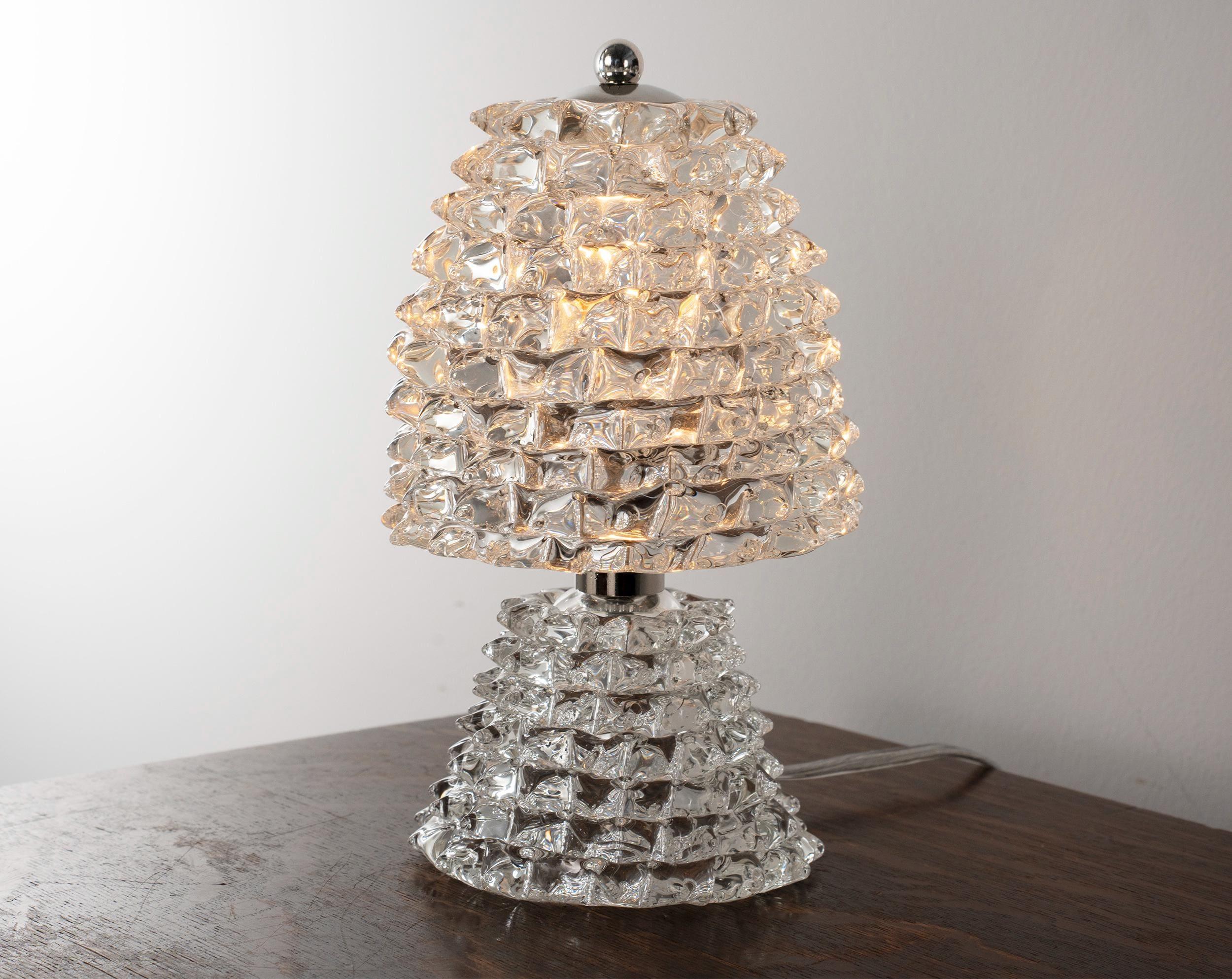 Pair of Rostrato Murano Glass Table Lamps, Made in Italy - SoloCoseBelle