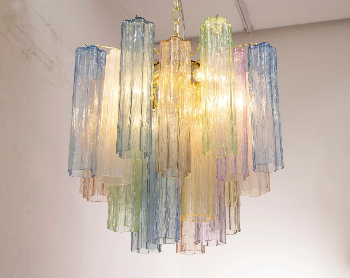 Multicolour Tronchi Murano glass pendant — illuminated glass tubes