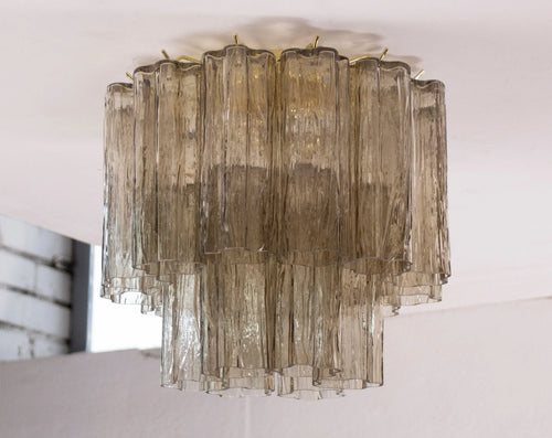 Tronchi Murano glass ceiling light with layered glass tubes