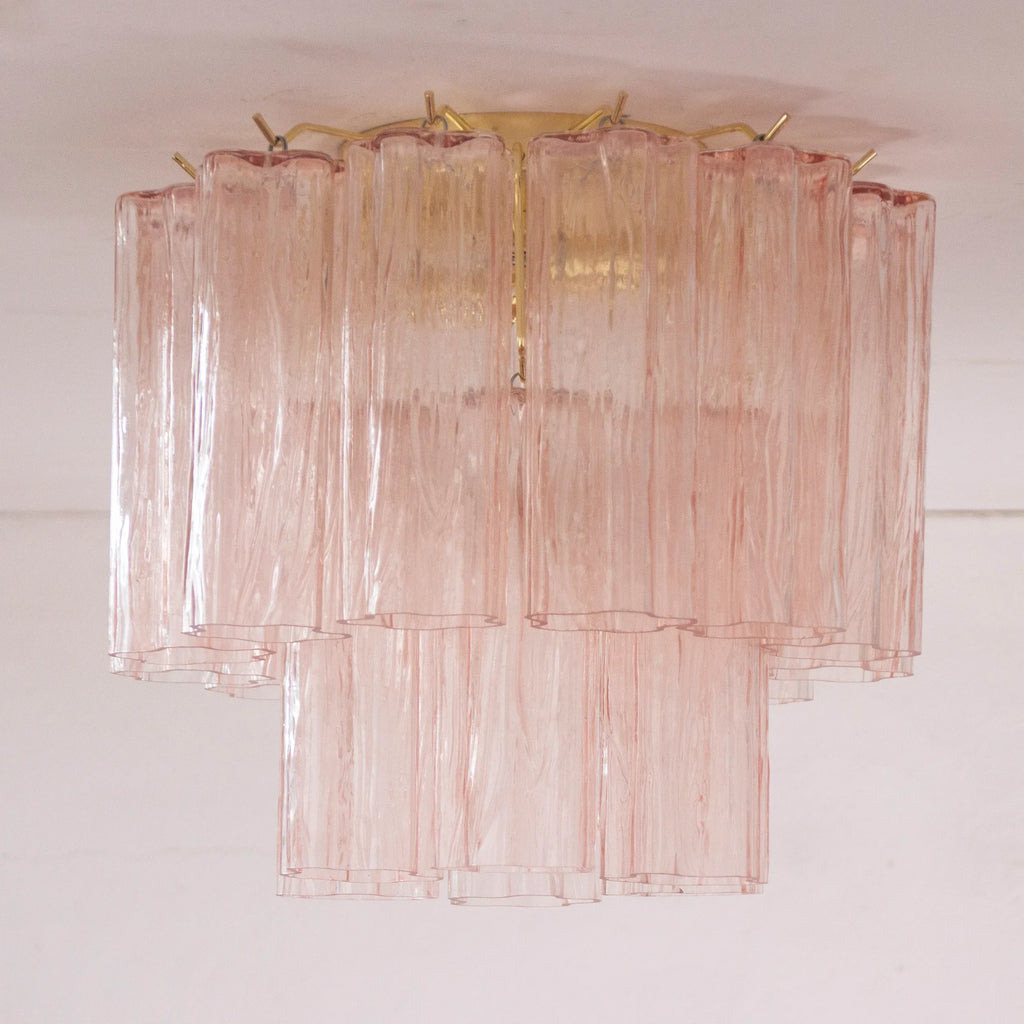 Tronchi Murano glass ceiling light in pale pink