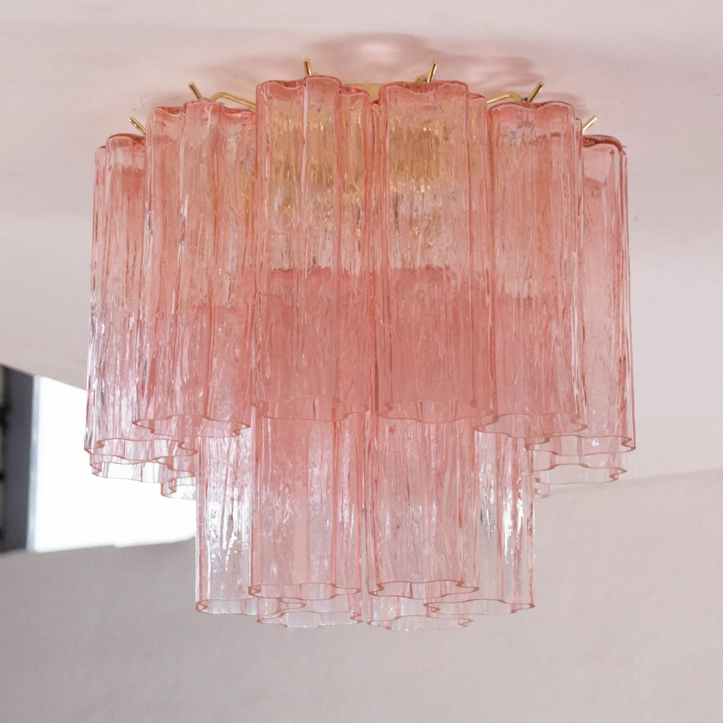 Tronchi Murano glass ceiling light in pink