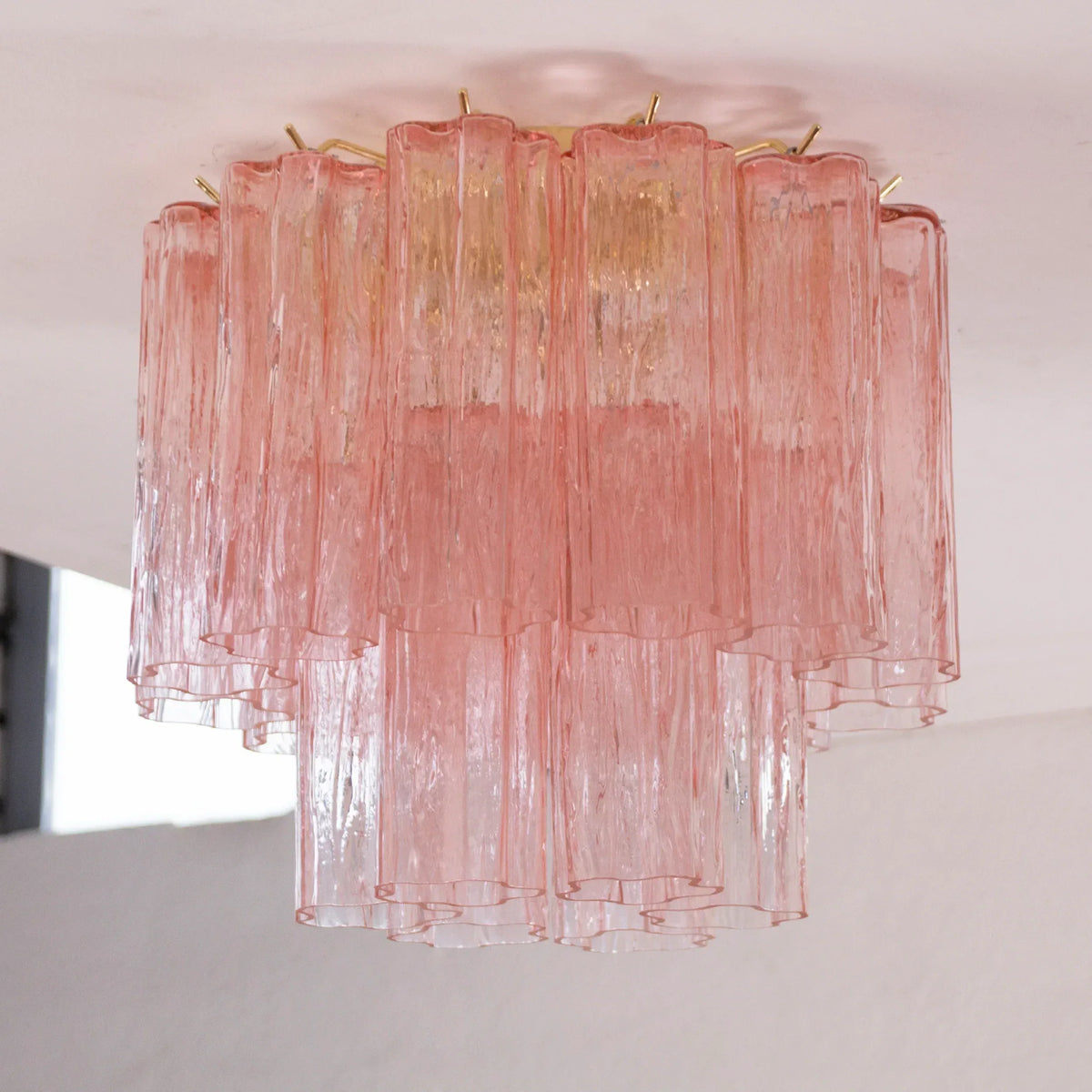 Tronchi Murano glass ceiling light in pink
