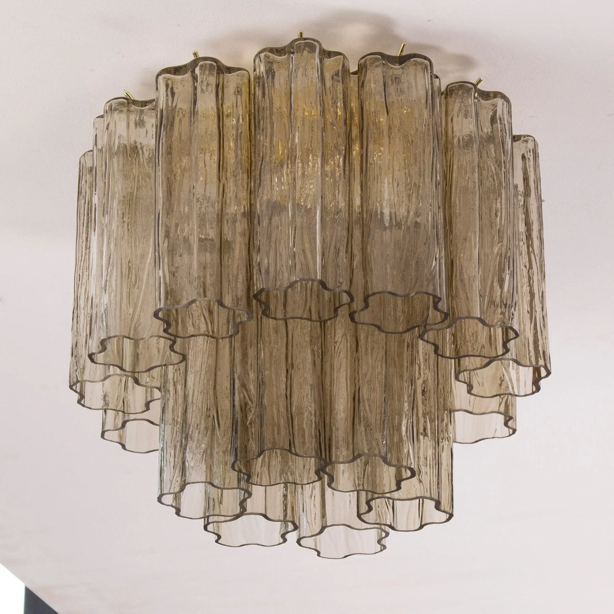 Tronchi Murano glass ceiling light viewed from below